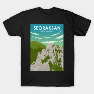 Seoraksan National Park South Korea Vintage Minimal Travel Poster T-Shirt